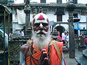 thumbnail to picture of Hindu holy man wearing malas